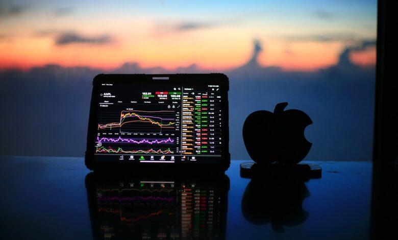 stock, chart, apple